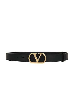 Valentino Garavani Vlogo Signature Belt in Black
