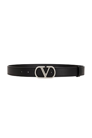 Valentino Garavani Logo Signature Belt in Black