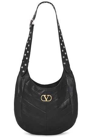 Valentino Garavani Hobo Patchwork Bag in Black