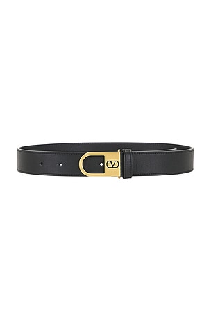 Valentino Garavani V Logo Signature Belt in Black