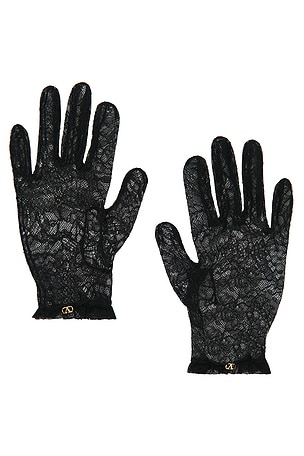 Valentino Garavani Lace Gloves in Black