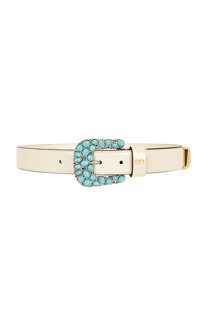 Valentino Garavani V Logo Signature 30 Belt in White
