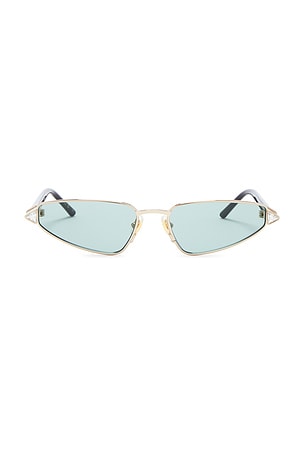 Valentino Garavani Raver Coquette Cat Sunglasses in Metallic Gold,Black