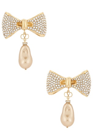 Valentino Garavani Sans Fin Perla Barocca Earrings in Metallic Gold
