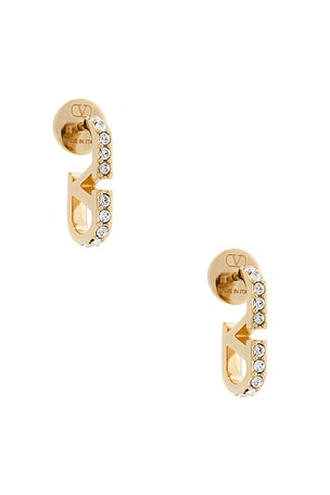 Valentino Garavani Vlogo Signature Earrings in Metallic Gold