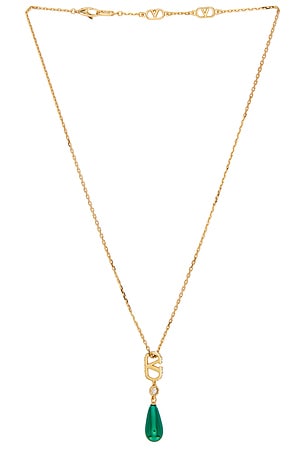 Valentino Garavani Vlogo Signature Necklace in Green