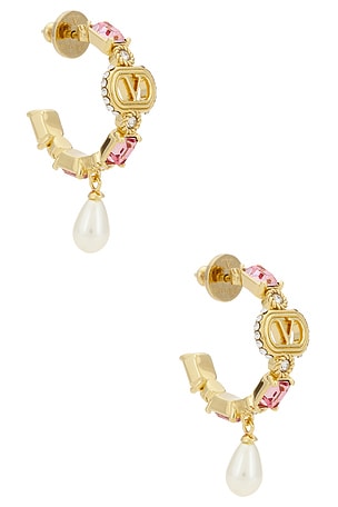 Valentino Garavani Ovalette Earrings in Pink