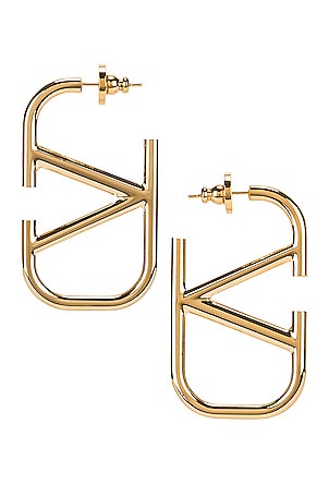 Valentino Garavani Vlogo Earrings in Metallic Gold