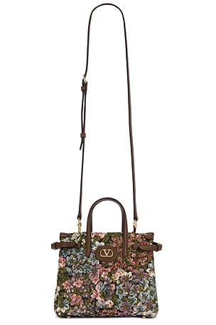 Valentino Garavani Antibes Apres L'hiver Small Tote Bag in Brown