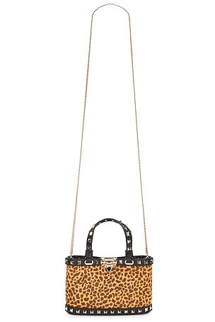 Valentino Garavani St. Mini Animalier Calf Hair Mini Bag in Brown