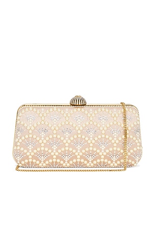 Valentino Garavani Carry Secrets Minaudiere in Cream,Metallic Neutral