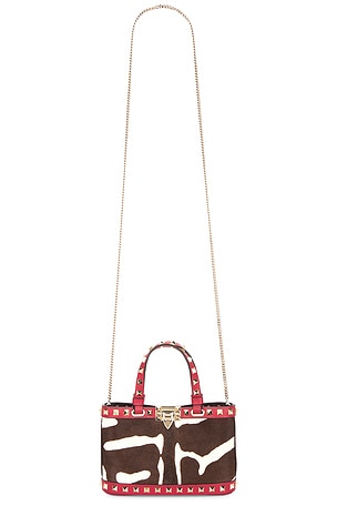 Valentino Garavani Rockstud Mini Bag in Red,Brown