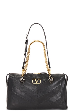 Valentino Garavani Panthea Medium Tote Bag in Black