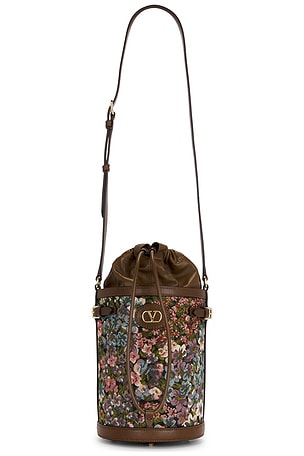 Valentino Garavani Antibes L'hiver Bucket Bag in Brown