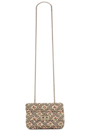 Valentino Garavani Rockstud Spike Small Shoulder Bag in Metallic Gold,Pink