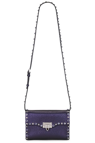 Valentino Garavani Rockstud Small Shoulder Bag in Purple
