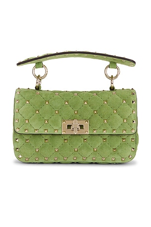 Valentino Garavani Rockstud Spike Small Shoulder Bag in Green