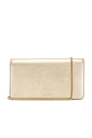 Valentino Garavani Vlogo Signature Mini Bag in Metallic Gold