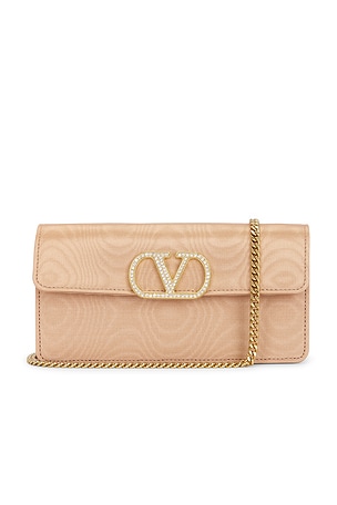 Valentino Garavani Vlogo Signature Wallet With Strap in Blush