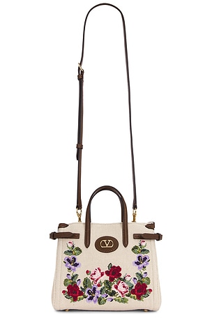 Valentino Garavani Antibes Small Tote Bag in Beige