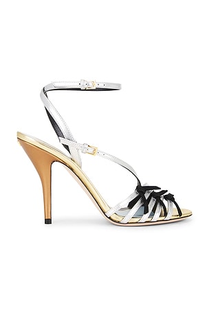 Valentino Garavani Nodine 100 Sandal in Metallic Silver