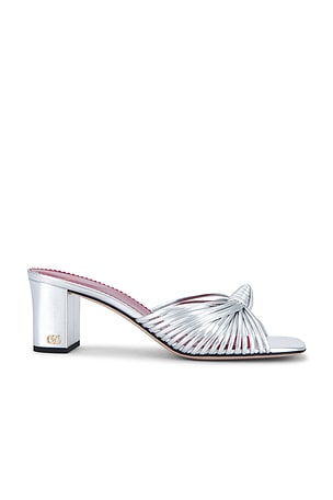 Valentino Garavani Annet Slide in Metallic Silver
