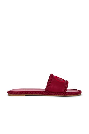 Valentino Garavani V Logo Torchon Slide Espadrilles in Red
