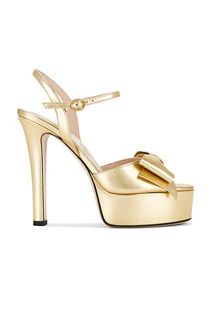 Valentino Garavani Bowwow Platform Sandal in Metallic Gold