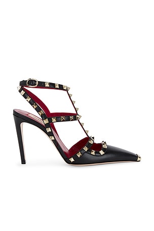 Valentino Garavani Rockstud Ankle Strap Pump in Black