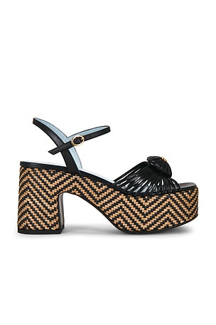 Valentino Garavani Coeur Royal Wedge Espadrilles in Black