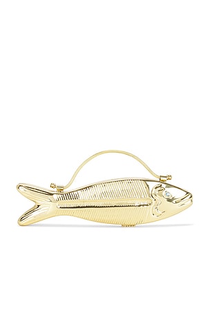 Vin. Fishy Top Handle Bag in Metallic Gold