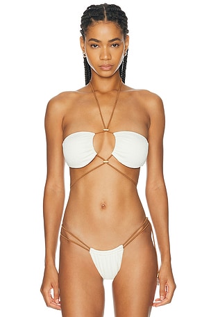 Vix Swimwear x Rosie Huntington-Whiteley Pixie Alain Bikini Top in White