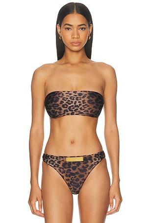 Vix Swimwear x Rosie Huntington-Whiteley Rosie Bandeau Bikini Top in Brown