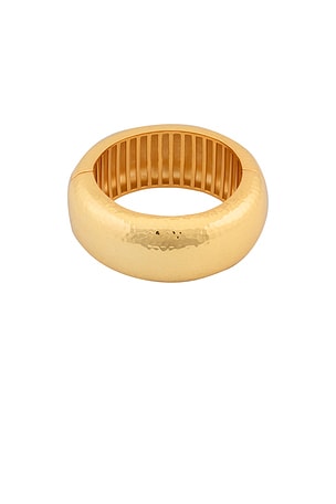 VALERE Domed Large Bangle Bracelet in Metallic Gold