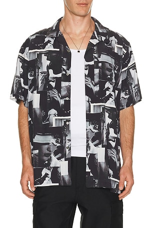 vowels Printed Still Shirt in Black
