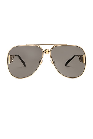 VERSACE Aviator Sunglasses in Metallic Gold