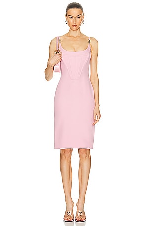 VERSACE Cocktail Enver Satin Dress in Rose