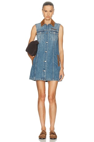 VERSACE Denim Mini Dress in Blue
