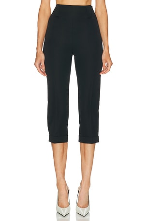 VERSACE Wool Capri Pant in Black