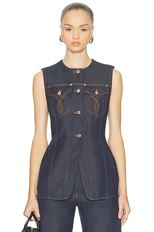 VERSACE Denim Vest in Blue