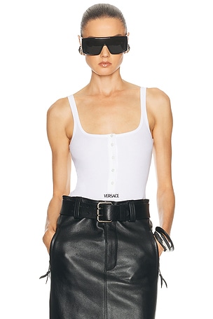 VERSACE Sleeveless Bodysuit in White