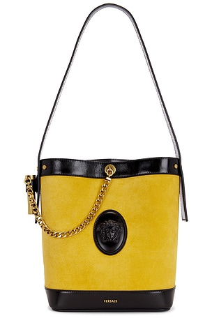 VERSACE Small Bucket Bag in Yellow