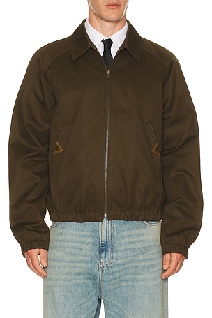 Valentino Gabardine Bomber Jacket in Army