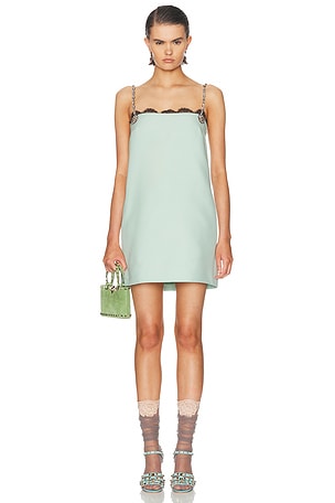 Valentino Crepe Couture Mini Dress in Green