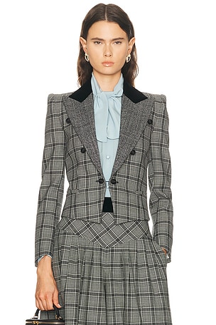 Valentino Check Jacket in Grey