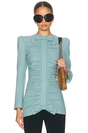 Valentino Rouche Long Blazer Dress in Blue