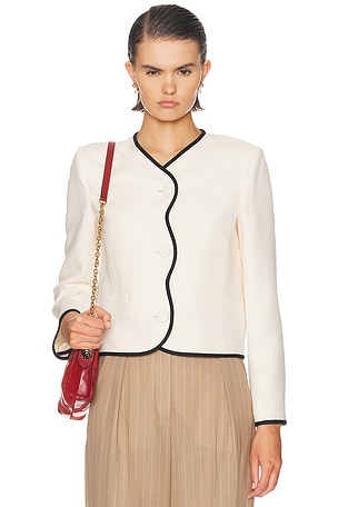 Valentino Crepe Couture Jacket in Cream