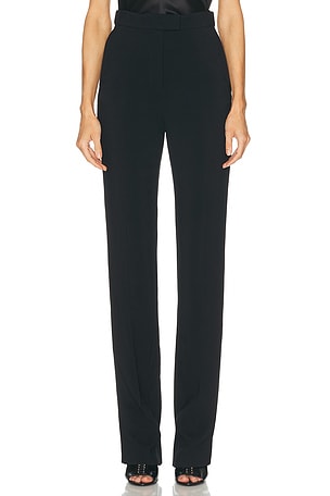 Valentino Double Crepe Stretch Pant in Black