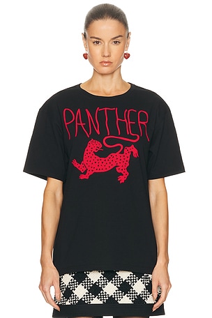 Valentino Panther T-shirt in Black,Red