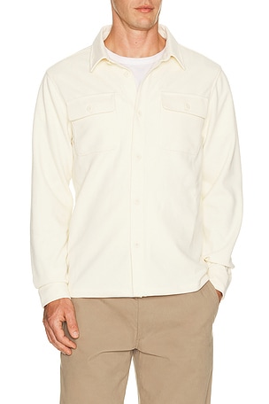 Vuori Waffle Shirt Jacket in Cream